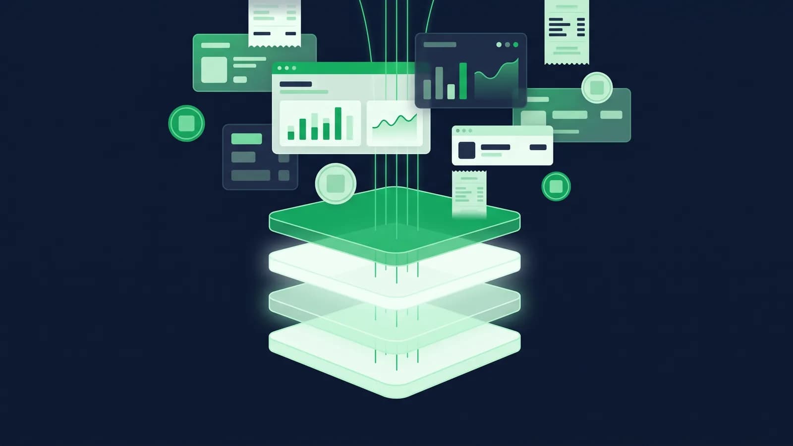 Illustration of a four-layer platform stack with a localisation layer on top.