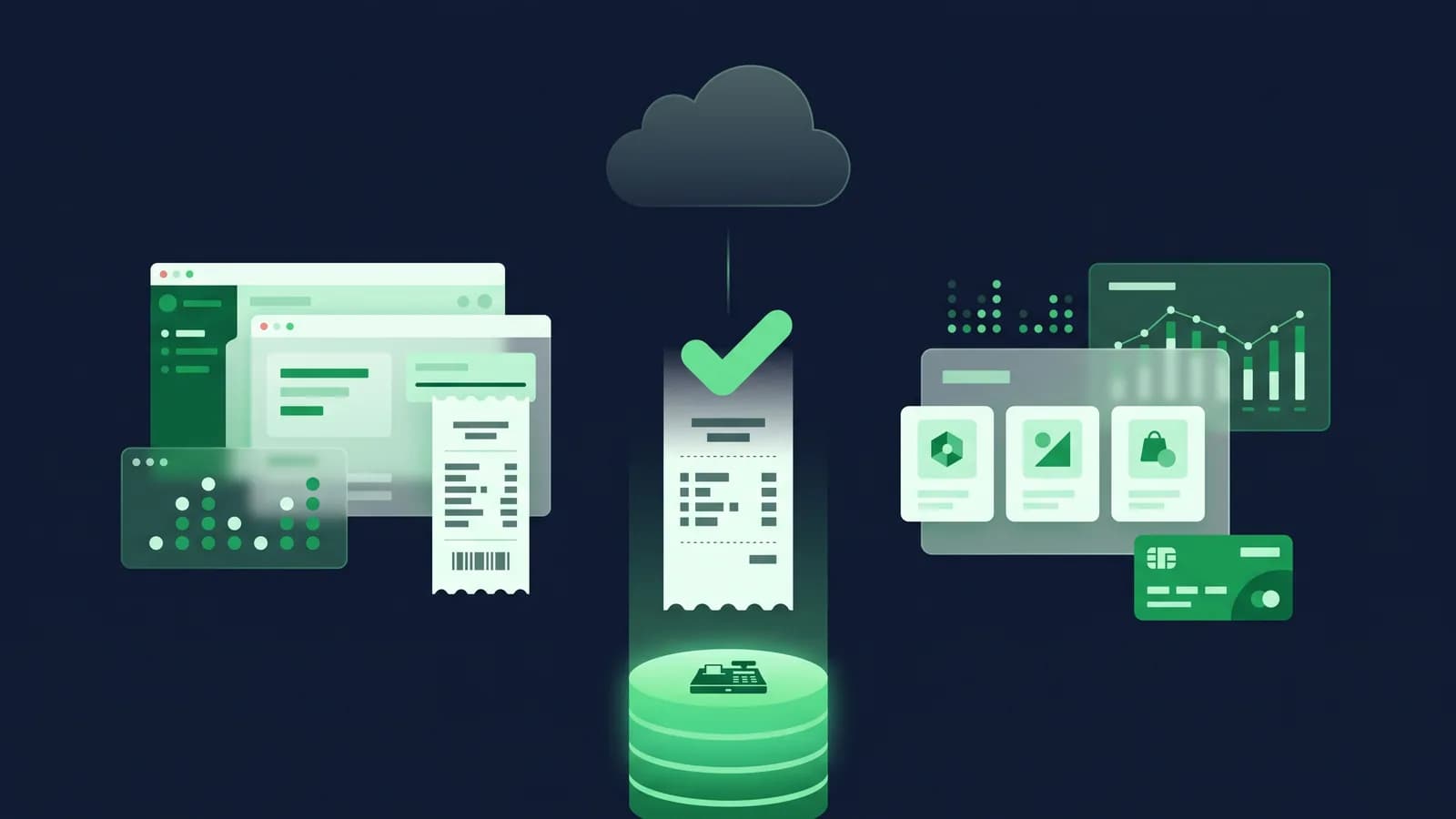 Illustration of a bill written to local storage while the cloud stays unreachable.